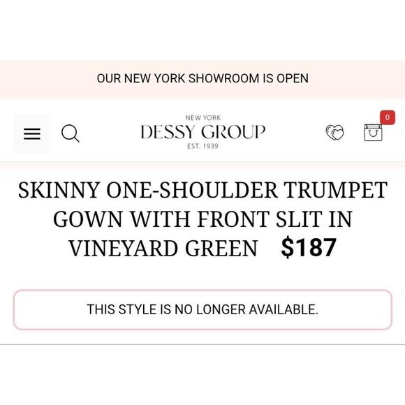 NWT After Six Skinny One-Shoulder Trumpet Gown Front Slit Vineyard Green Size 16 - Picture 4 of 15